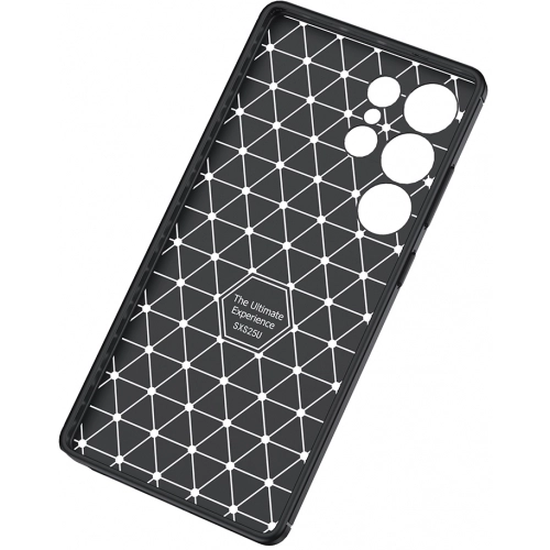 Samsung Galaxy S25 Ultra Kılıf Silikon Parmak İzi Bırakmayan Karbon Soft Negro Kapak - Siyah