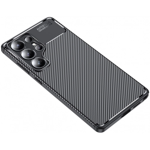 Samsung Galaxy S25 Ultra Kılıf Silikon Parmak İzi Bırakmayan Karbon Soft Negro Kapak - Siyah