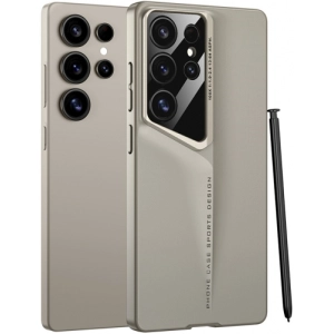 Samsung Galaxy S25 Ultra Kılıf Ultra İnce Kameralı Korumalı Sert Rubber Procase Kapak - Gold