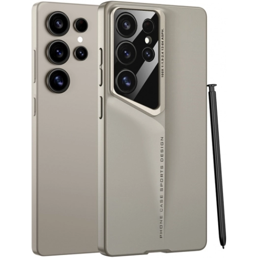 Samsung Galaxy S25 Ultra Kılıf Ultra İnce Kameralı Korumalı Sert Rubber Procase Kapak - Gold