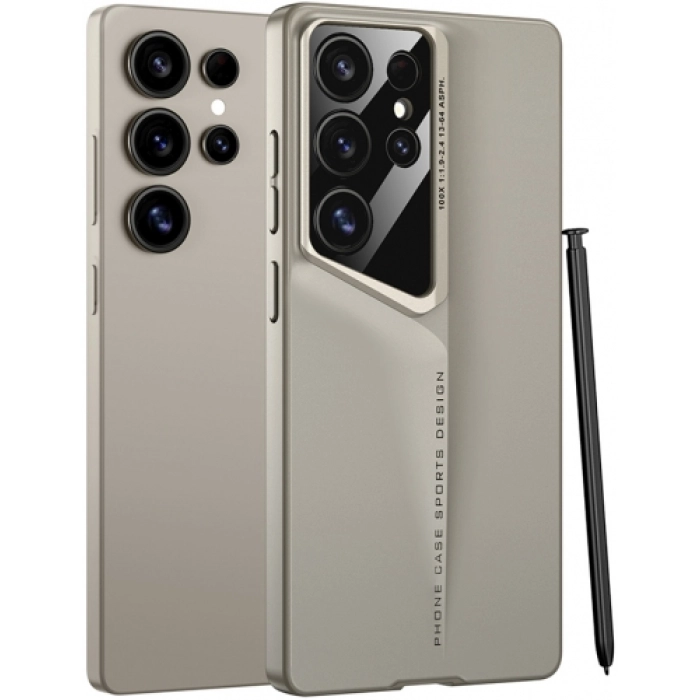 Samsung Galaxy S25 Ultra Kılıf Ultra İnce Kameralı Korumalı Sert Rubber Procase Kapak - Gold