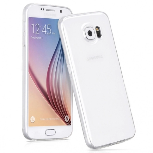 Samsung Galaxy S6 Kılıf Ultra İnce Kaliteli Esnek Silikon 0.2mm - Şeffaf
