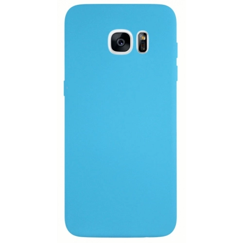 Samsung Galaxy S7 Kılıf İnce Soft Mat Renkli Esnek Silikon Kapak - Mavi