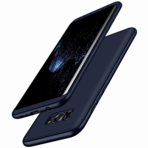 Samsung Galaxy S8 Kılıf 3 Parçalı 360 Tam Korumalı Rubber AYS Kapak  - Lacivert
