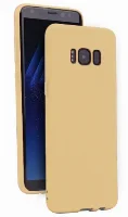 Samsung Galaxy S8 Kılıf İnce Mat Esnek Silikon - Gold