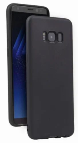 Samsung Galaxy S8 Kılıf İnce Mat Esnek Silikon - Siyah