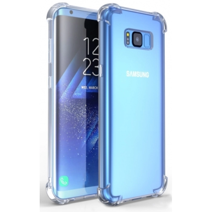 Samsung Galaxy S8 Plus Kılıf Silikon Köşe Korumalı Airbag Darbe Emici Kapak - Şeffaf