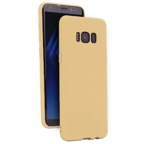 Samsung Galaxy S8 Plus Kılıf İnce Soft Mat Renkli Esnek Silikon Kapak - Gold