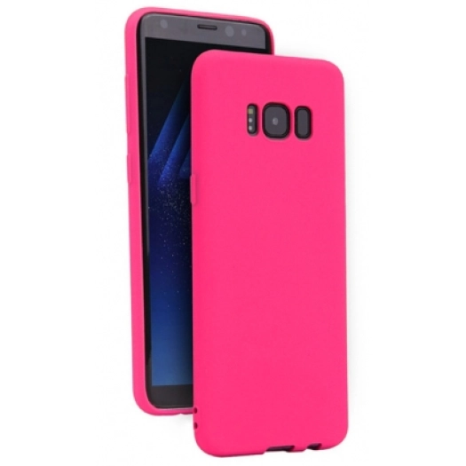 Samsung Galaxy S8 Plus Kılıf İnce Soft Mat Renkli Esnek Silikon Kapak - Pembe