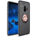 Samsung Galaxy S9 Kılıf Renkli Silikon Yüzüklü Standlı Auto Focus Ravel Kapak - Rose Gold