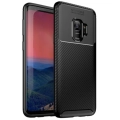 Samsung Galaxy S9 Kılıf Silikon Parmak İzi Bırakmayan Karbon Soft Negro Kapak - Siyah