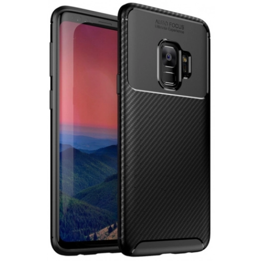 Samsung Galaxy S9 Kılıf Silikon Parmak İzi Bırakmayan Karbon Soft Negro Kapak - Siyah