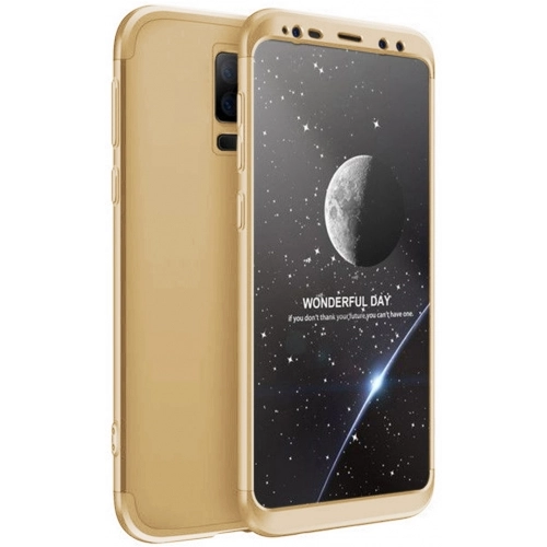 Samsung Galaxy S9 Plus Kılıf 3 Parçalı 360 Tam Korumalı Rubber AYS Kapak  - Gold