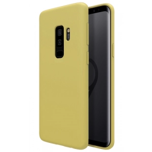 Samsung Galaxy S9 Plus Kılıf İnce Soft Mat Renkli Esnek Silikon Kapak - Gold