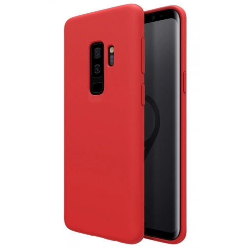 Samsung Galaxy S9 Plus Kılıf İnce Soft Mat Renkli Esnek Silikon Kapak - Kırmızı
