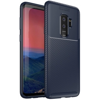 Samsung Galaxy S9 Plus Kılıf Silikon Parmak İzi Bırakmayan Karbon Soft Negro Kapak - Lacivert