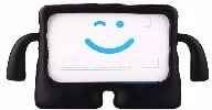 Samsung Galaxy Tab A 10.1 - T580 Kılıf Çocuklar İçin Standlı Eğlenceli Korumalı Silikon Tablet Kılıfı - Siyah