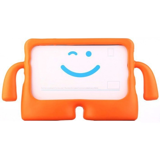Samsung Galaxy Tab A 10.1 - T580 Kılıf Çocuklar İçin Standlı Eğlenceli Korumalı Silikon Tablet Kılıfı - Turuncu