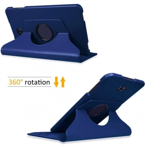 Samsung Galaxy Tab A 10.1 (T580) Tablet Kılıfı 360 Derece Dönebilen Standlı Kapak - Lacivert