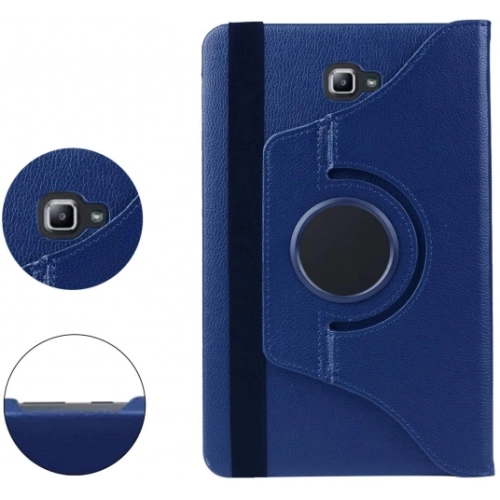 Samsung Galaxy Tab A 10.1 (T580) Tablet Kılıfı 360 Derece Dönebilen Standlı Kapak - Lacivert