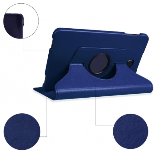 Samsung Galaxy Tab A 10.1 (T580) Tablet Kılıfı 360 Derece Dönebilen Standlı Kapak - Lacivert