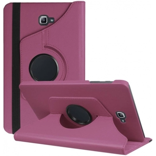 Samsung Galaxy Tab A 10.1 (T580) Tablet Kılıfı 360 Derece Dönebilen Standlı Kapak - Mor