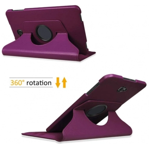 Samsung Galaxy Tab A 10.1 (T580) Tablet Kılıfı 360 Derece Dönebilen Standlı Kapak - Mor