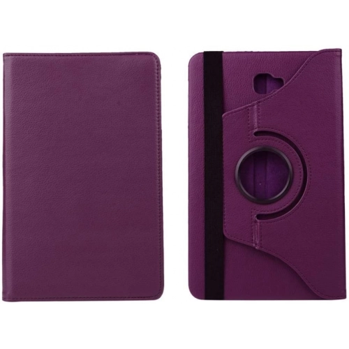 Samsung Galaxy Tab A 10.1 (T580) Tablet Kılıfı 360 Derece Dönebilen Standlı Kapak - Mor