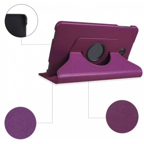 Samsung Galaxy Tab A 10.1 (T580) Tablet Kılıfı 360 Derece Dönebilen Standlı Kapak - Mor