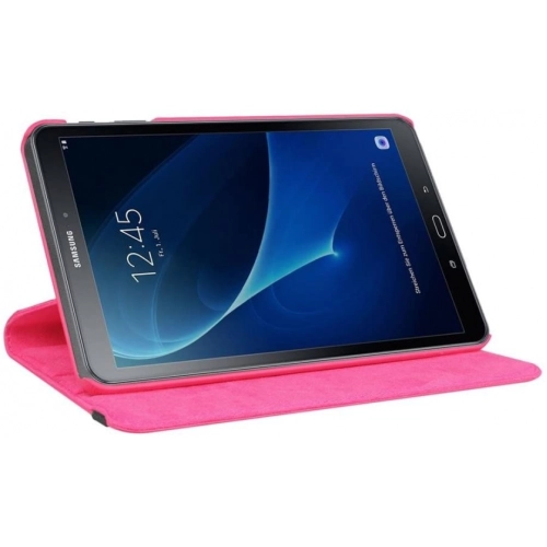 Samsung Galaxy Tab A 10.1 (T580) Tablet Kılıfı 360 Derece Dönebilen Standlı Kapak - Pembe
