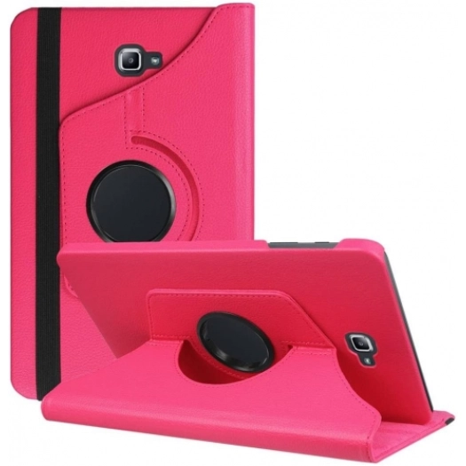 Samsung Galaxy Tab A 10.1 (T580) Tablet Kılıfı 360 Derece Dönebilen Standlı Kapak - Pembe