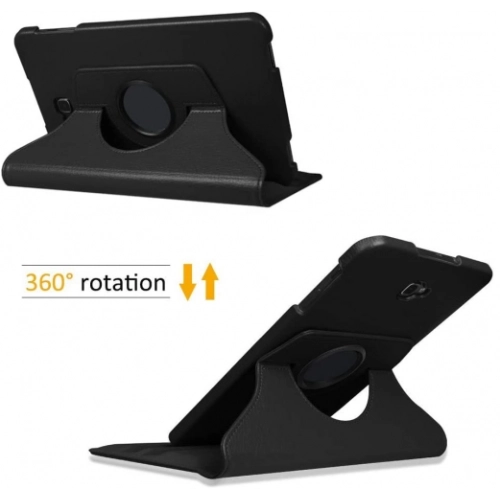 Samsung Galaxy Tab A 10.1 (T580) Tablet Kılıfı 360 Derece Dönebilen Standlı Kapak - Siyah