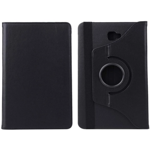 Samsung Galaxy Tab A 10.1 (T580) Tablet Kılıfı 360 Derece Dönebilen Standlı Kapak - Siyah