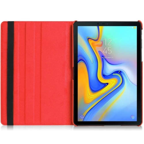 Samsung Galaxy Tab A 10.5 (T590) Tablet Kılıfı 360 Derece Dönebilen Standlı Kapak - Kırmızı
