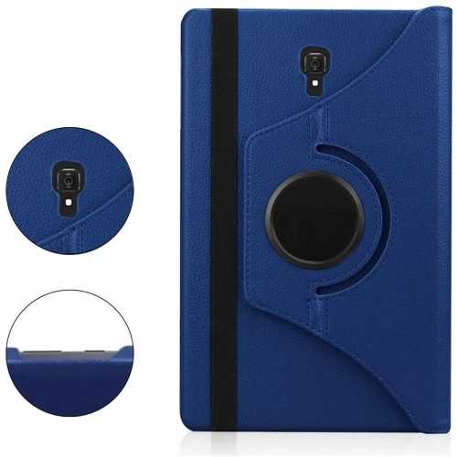 Samsung Galaxy Tab A 10.5 (T590) Tablet Kılıfı 360 Derece Dönebilen Standlı Kapak - Lacivert