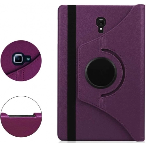 Samsung Galaxy Tab A 10.5 (T590) Tablet Kılıfı 360 Derece Dönebilen Standlı Kapak - Mor