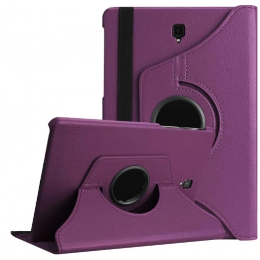 Samsung Galaxy Tab A 10.5 (T590) Tablet Kılıfı 360 Derece Dönebilen Standlı Kapak - Mor