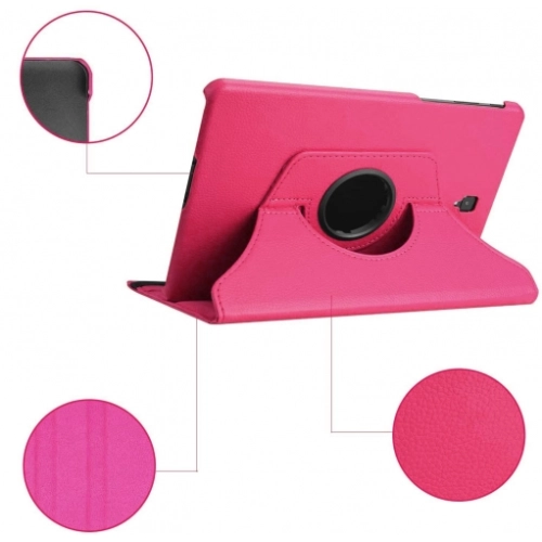 Samsung Galaxy Tab A 10.5 (T590) Tablet Kılıfı 360 Derece Dönebilen Standlı Kapak - Pembe