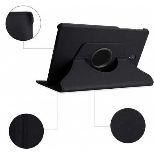 Samsung Galaxy Tab A 10.5 (T590) Tablet Kılıfı 360 Derece Dönebilen Standlı Kapak - Siyah