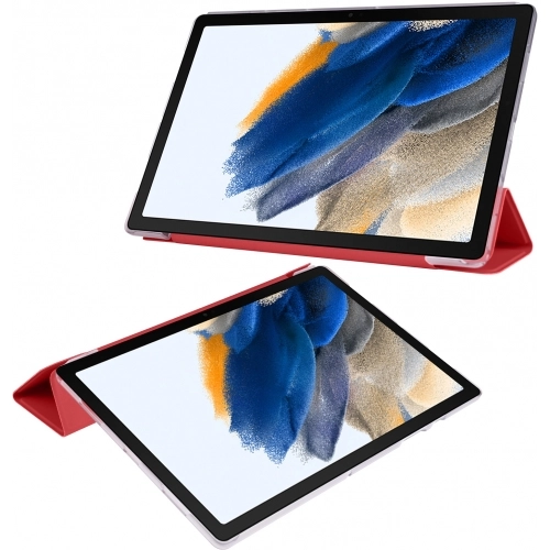 Samsung Galaxy Tab A 10.5 - T590 Tablet Kılıfı Standlı Smart Cover Kapak - Kırmızı