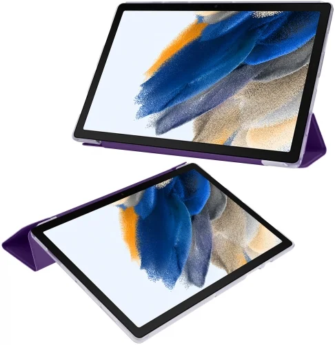 Samsung Galaxy Tab A 10.5 - T590 Tablet Kılıfı Standlı Smart Cover Kapak - Mor