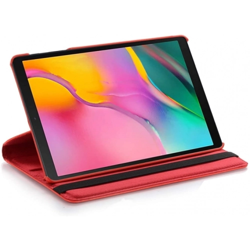 Samsung Galaxy Tab A 8 (T290) Tablet Kılıfı 360 Derece Dönebilen Standlı Kapak - Kırmızı
