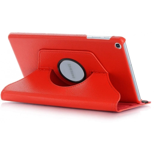 Samsung Galaxy Tab A 8 (T290) Tablet Kılıfı 360 Derece Dönebilen Standlı Kapak - Kırmızı