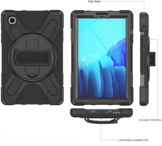 Samsung Galaxy Tab A7 Lite T220 Kılıf Zore Defender Tablet Silikon - Siyah