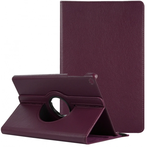 Samsung Galaxy Tab A7 Lite T220 Tablet Kılıfı 360 Derece Dönebilen Standlı Kapak - Mürdüm