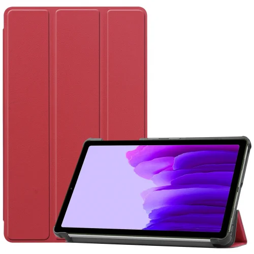 Samsung Galaxy Tab A7 Lite T220 Tablet Kılıfı Standlı Smart Cover Kapak - Kırmızı