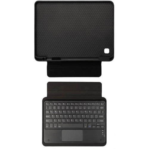 Samsung Galaxy Tab A7 Lite T225 Klavyeli Kılıf Zore Border Keyboard Bluetooh Bağlantılı Standlı Tablet Kılıfı - Siyah