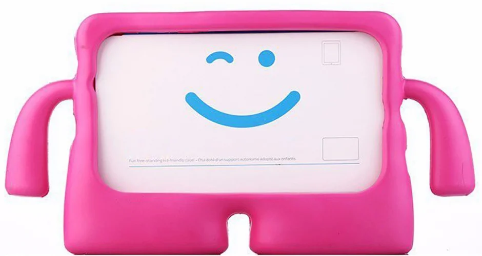 Samsung Galaxy Tab A7 T500 Kılıf Çocuklar İçin Standlı Eğlenceli Korumalı Silikon Tablet Kılıfı - Pembe