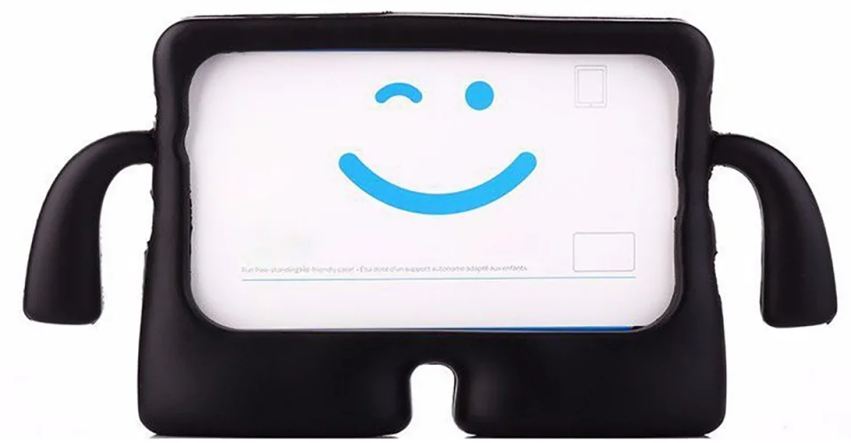 Samsung Galaxy Tab A7 T500 Kılıf Çocuklar İçin Standlı Eğlenceli Korumalı Silikon Tablet Kılıfı - Siyah