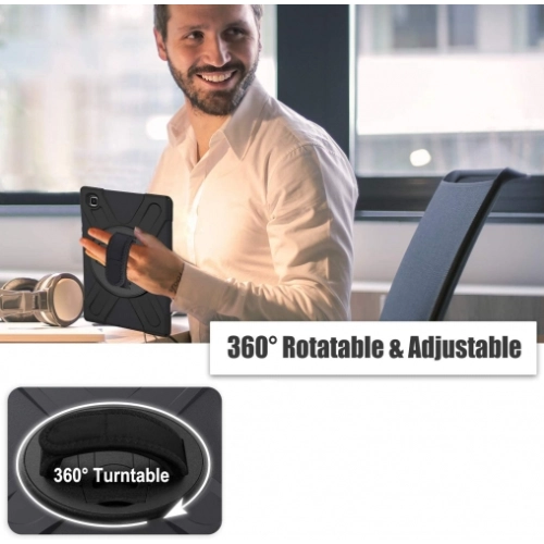 Samsung Galaxy Tab A7 T500 Kılıf Zore Defender Tablet Silikon - Siyah